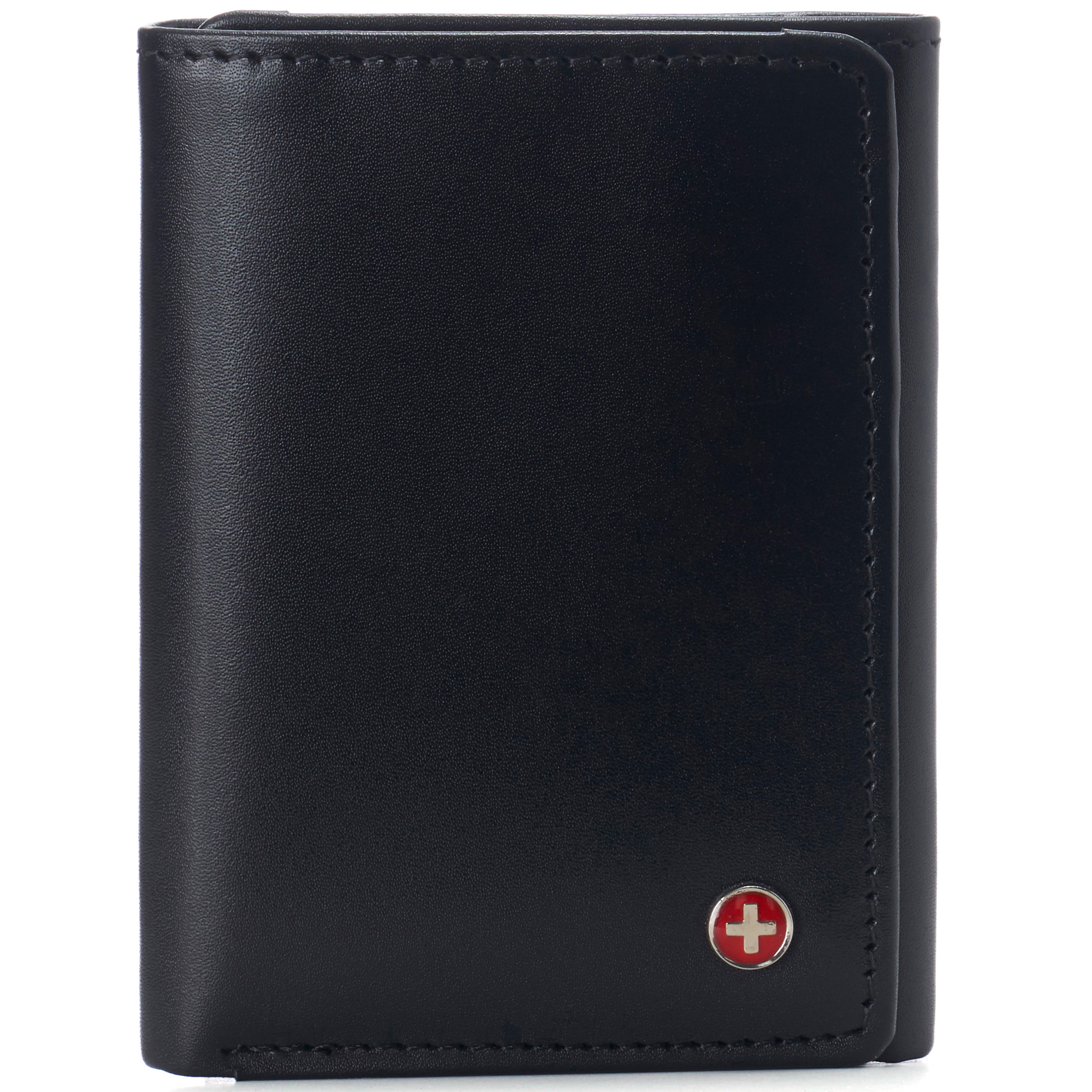 Alpine Swiss Leon Mens RFID Blocking Trifold Wallet Smooth Leather